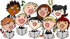 faces of children singing