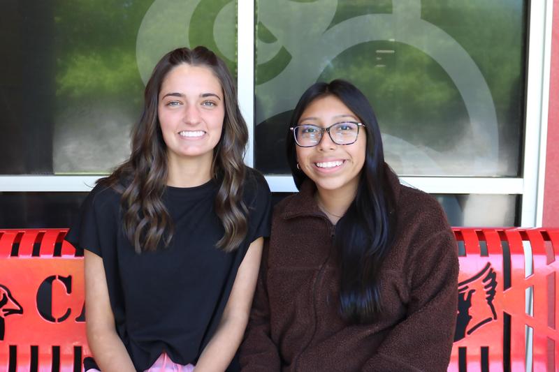 Governor's School for Entrepreneurs scholars Ally Creason and Lourdes Hernandez Say.