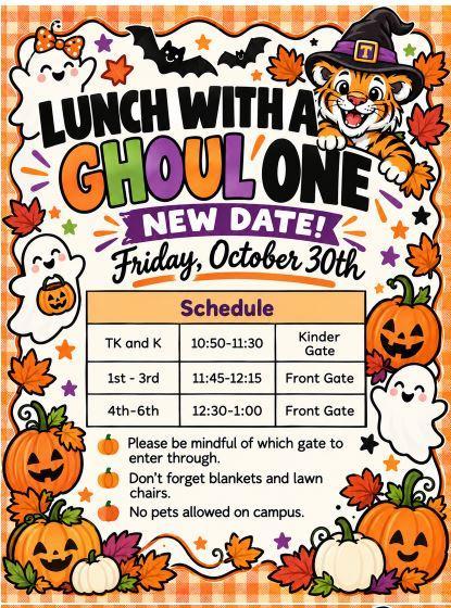 Lunch with a Ghoul One has been rescheduled the new date is October 30th