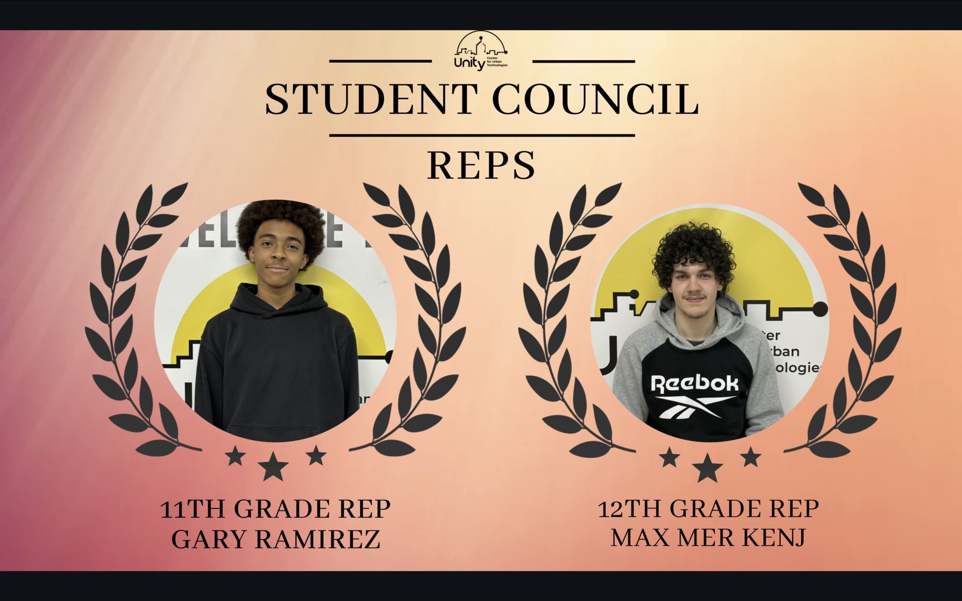 11th Grade Rep Gary R. and 12th Grade Rep Max M.
