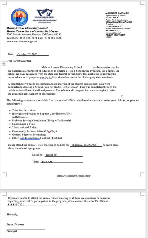 Title I Meeting Span