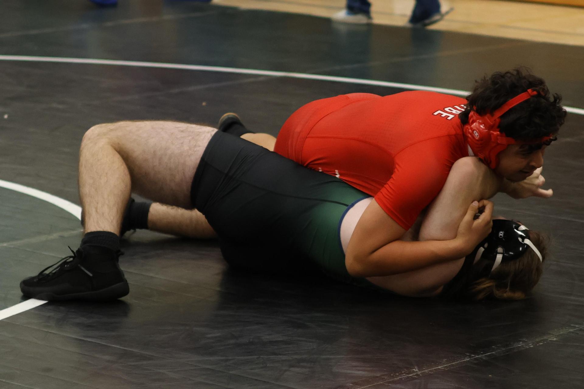 Boys wrestling in the Liberty Duals event 161