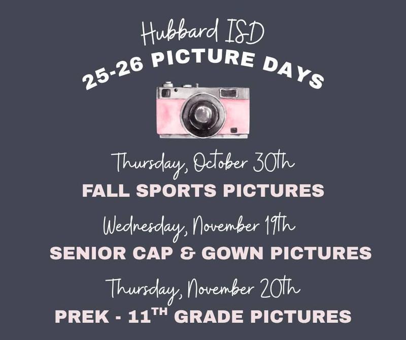 Hubbard ISD Picture Days