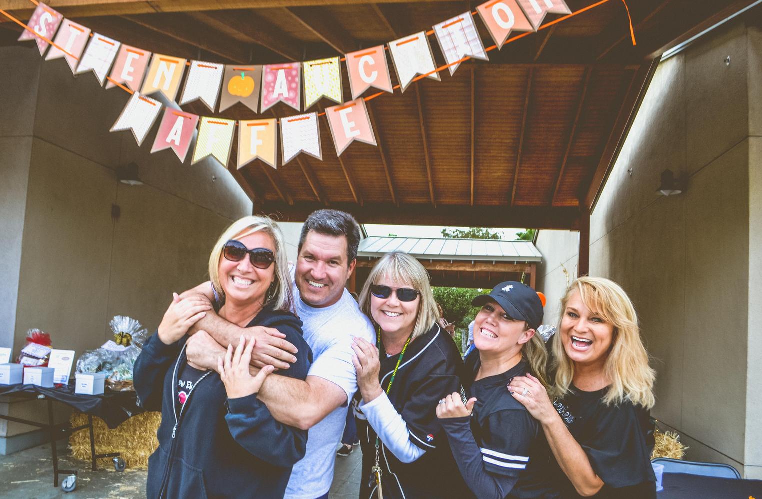 Teachers enjoying Lakeview's Harvest Festival