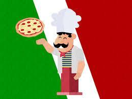 Clip art of chef tossing pizza