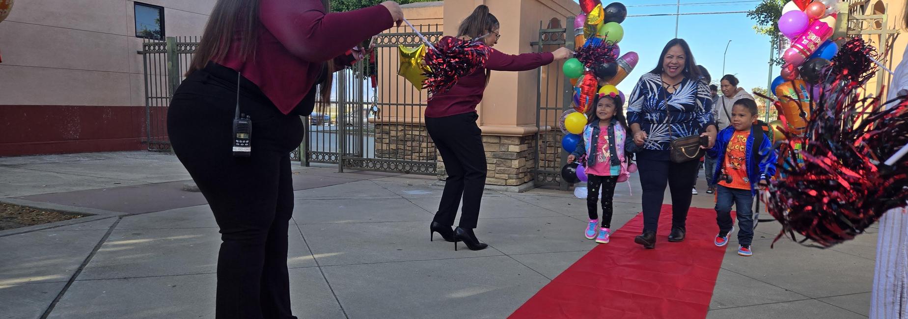 Students coming back to the 2025-26 school year, welcomed on the red carpet