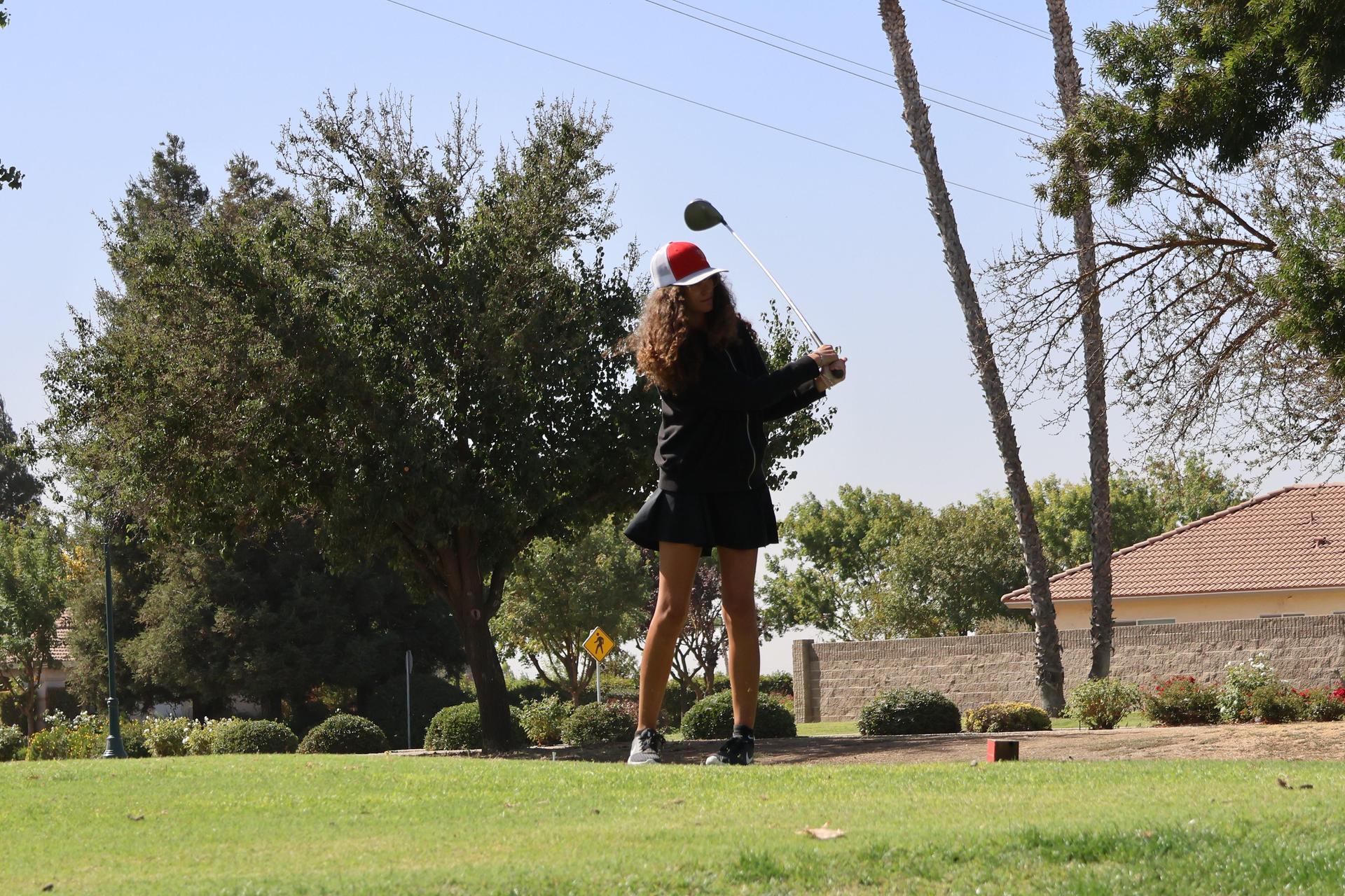 Girls golfers in action at the championships