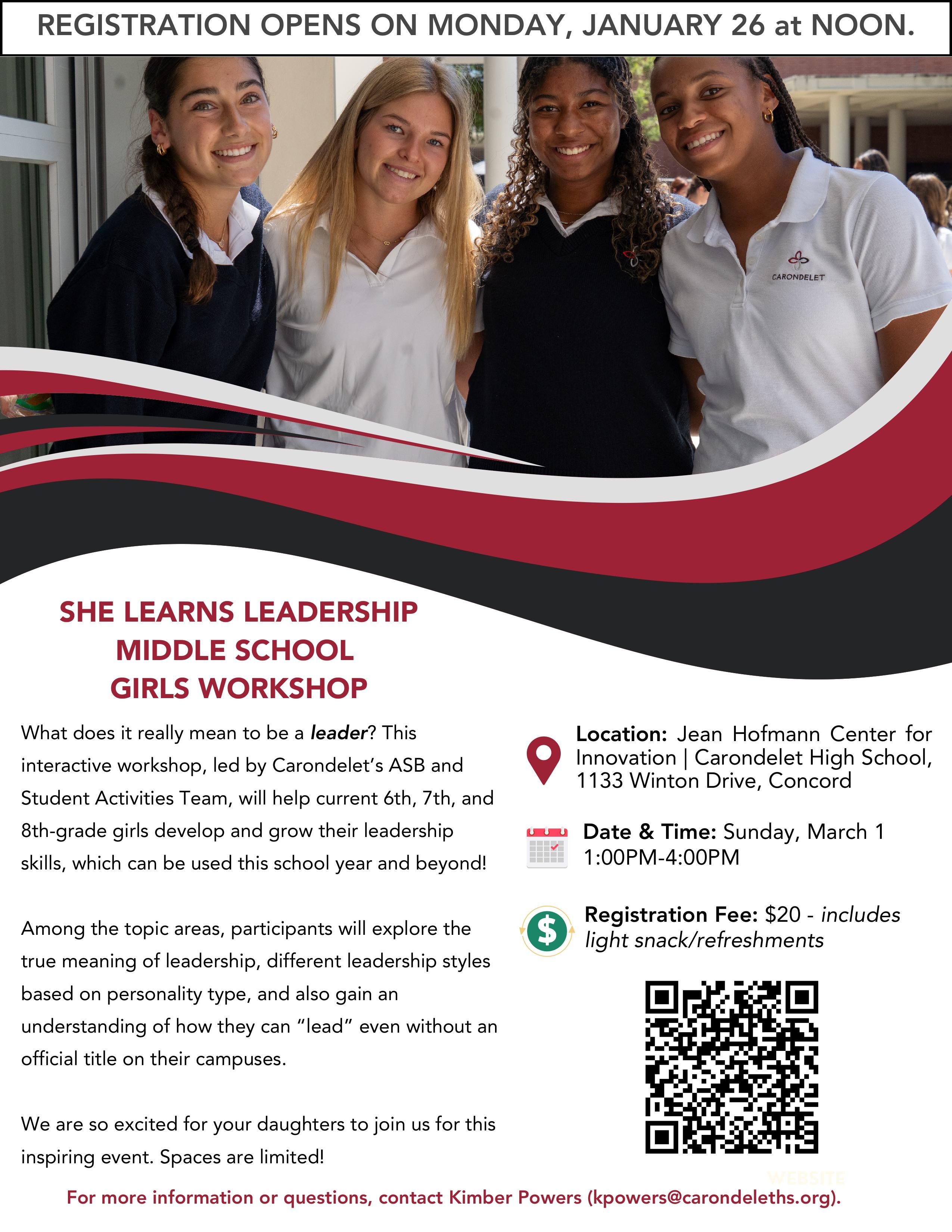 She Learns Leadership: Middle School Girls Workshop