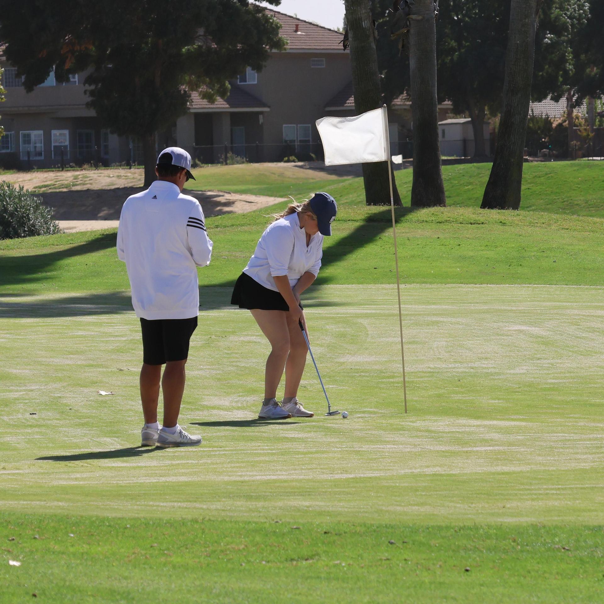 Girls golfers in action at the championships
