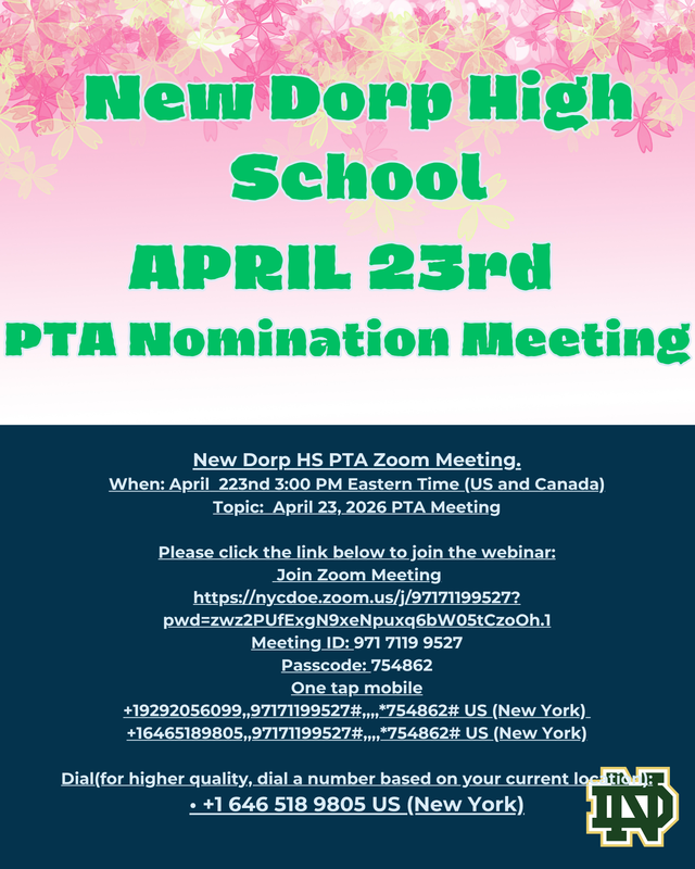 April PTA Meeting Thursday 4/23 at 3pm