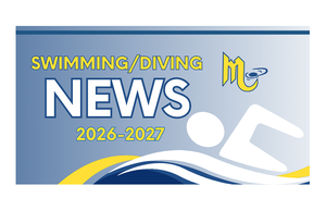 Banner featuring swimming/diving news for the 2026-2027 season.