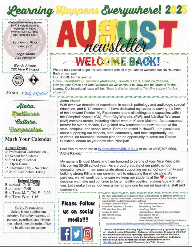 AUGUST NEWSLETTER 2025 Featured Photo
