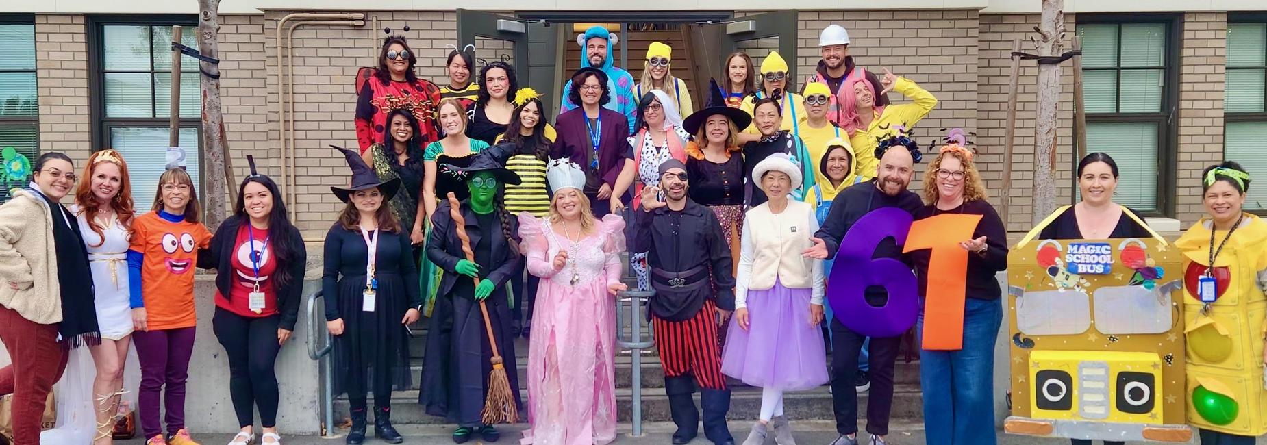 McKinley staff dressed up in costumes.