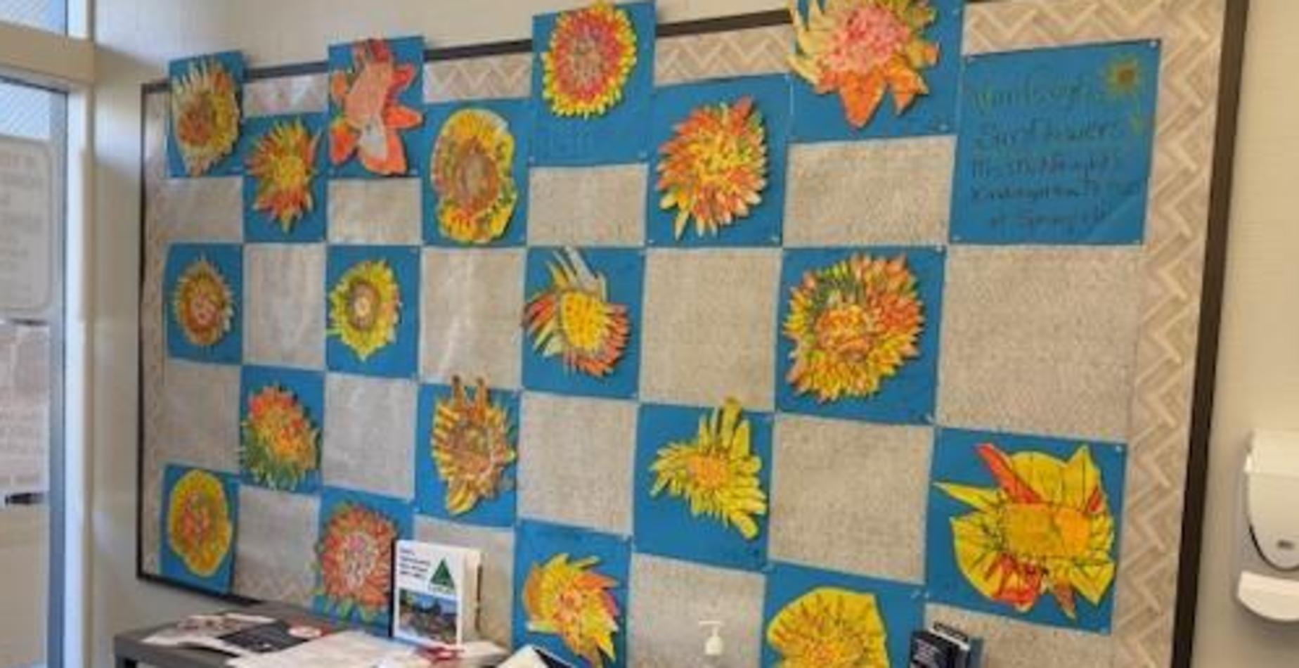 Sunflower art at the District Office.