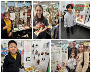 Marengo fifth graders and their families share their Heritage Projects. (Photos Courtesy of South Pasadena Unified School District)