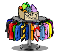 lost and found rounder with clothes