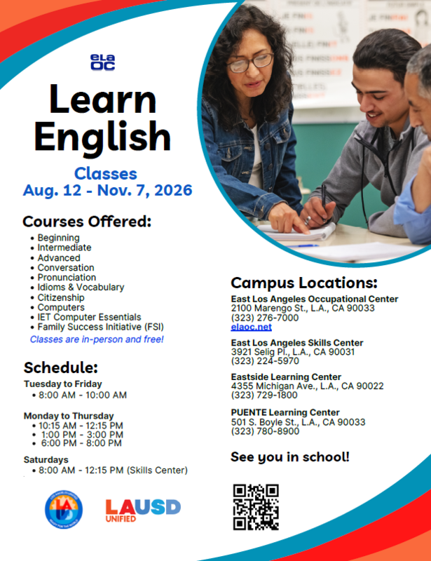 ESL Flyer (T1) English Aug 12 - Nov 7