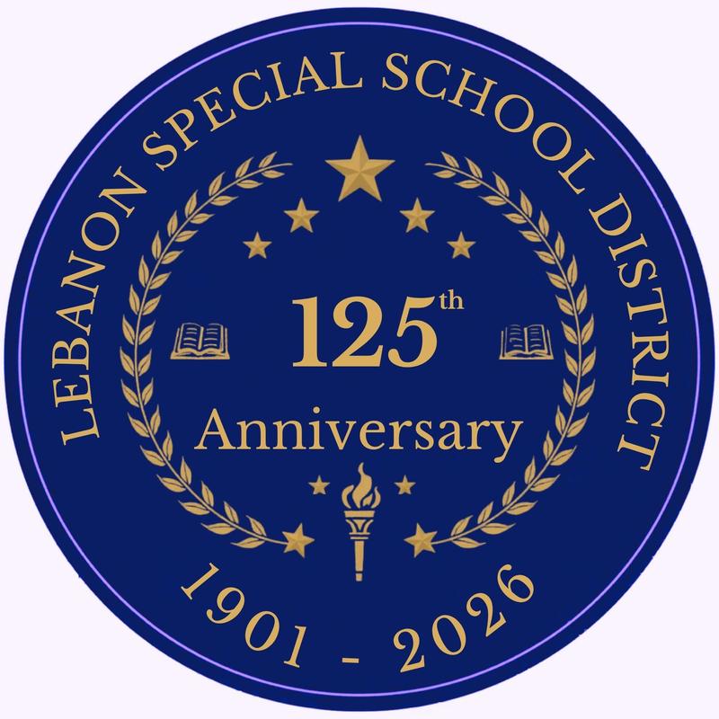 blue seal with gold writing with 125th anniversary