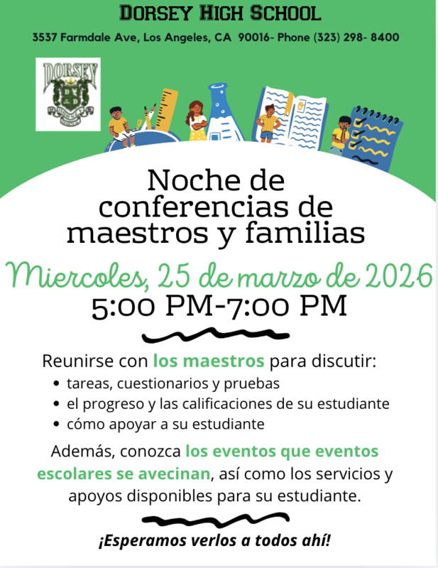 Family Teacher Conference Night Flyer Spanish