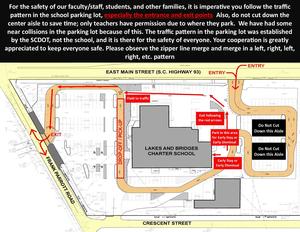 Parking Lot Map - Early Stay and Early Dismissal Traffic Pattern