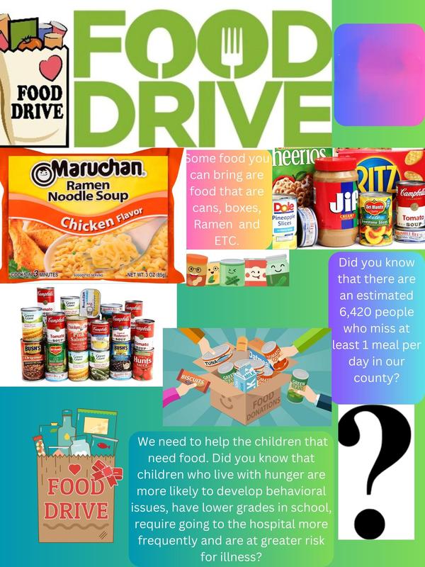 Food Drive poster - nonperishable food items