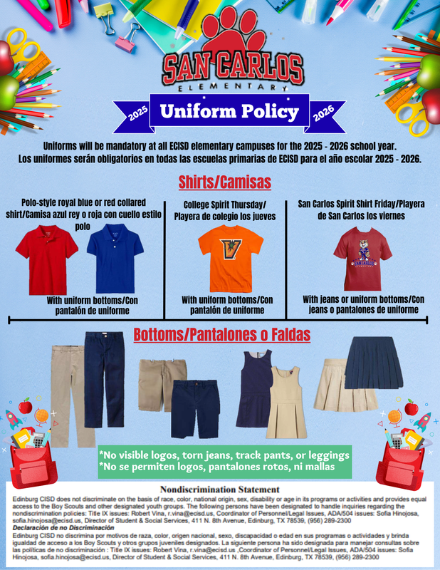 2025 - 2026 School Uniform Policy