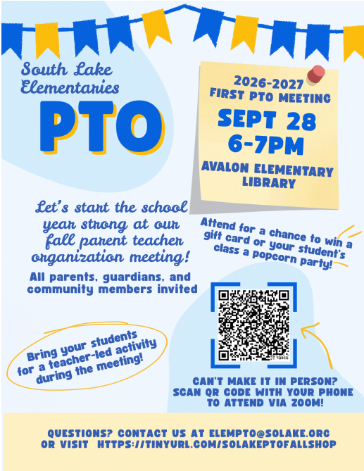Elementary PTO Meeting ~ September 28, 2026 Featured Photo