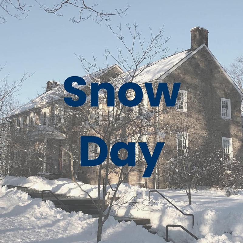 snowy school building