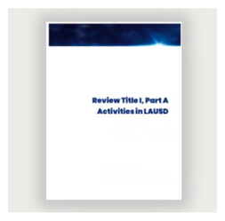 What Title I, Part A does; what these annual evaluations do/document/analyze/report on.