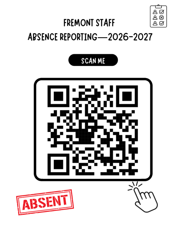 Scan the QR Code to access our Fremont Absence Reporting Form Featured Photo