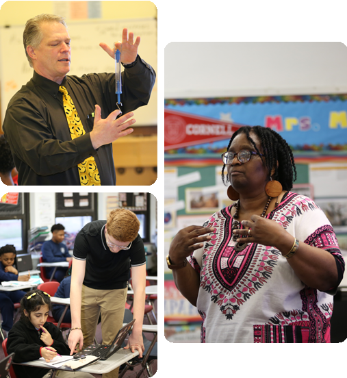A collage of three Noble AcademyTeachers.