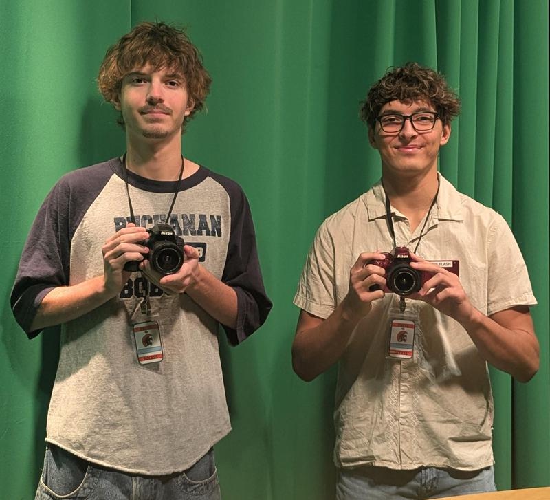 TKHS digital media students Max Knowles (right) and Collin Fazio.