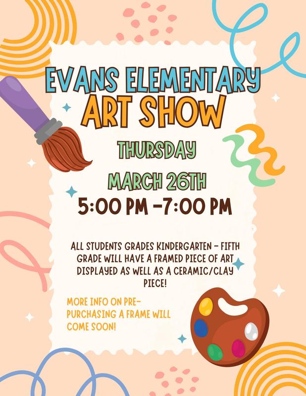 Art show on March 26th, 5:00pm-7:00pm.