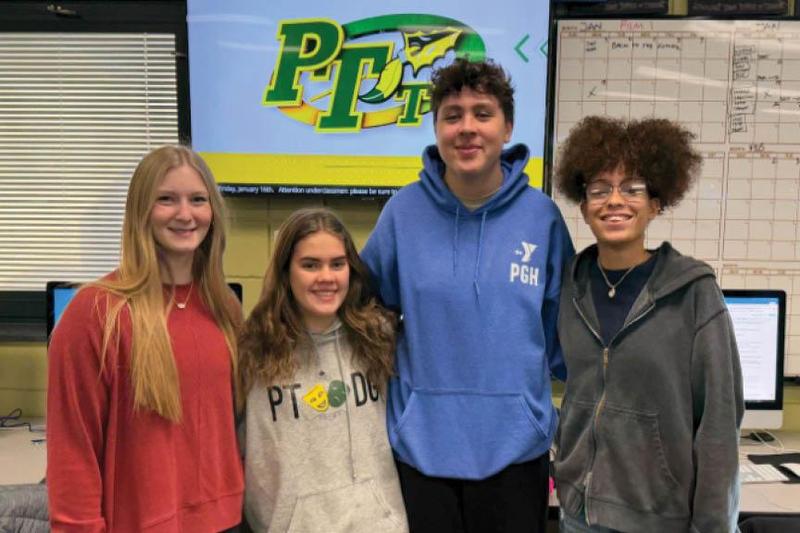 Penn-Trafford winners in the TV Production categories are Allyson Paulone, Chloe Stack, Owen Tickerhoof, and Brooklyn Usmiller