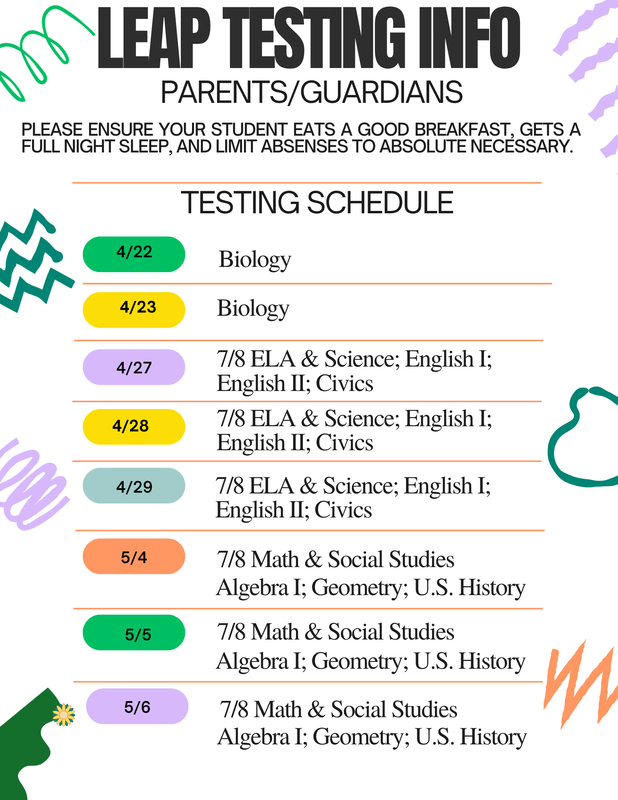Leap testing schedule