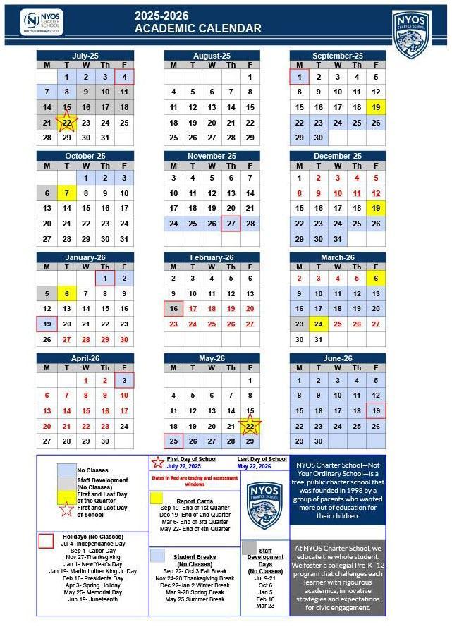 2025-26 Academic Calendar