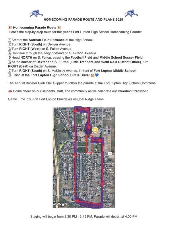 Home Parade Route and Information