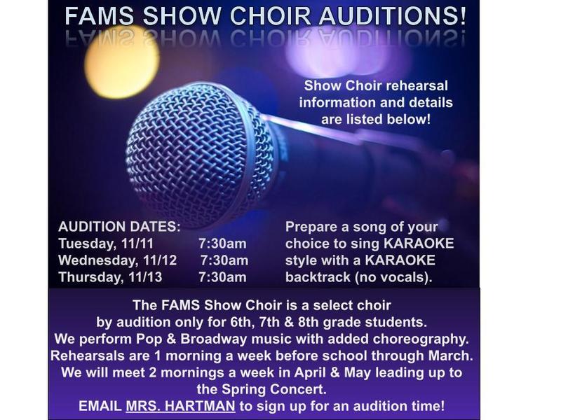 FAMS Show Choir Auditions!