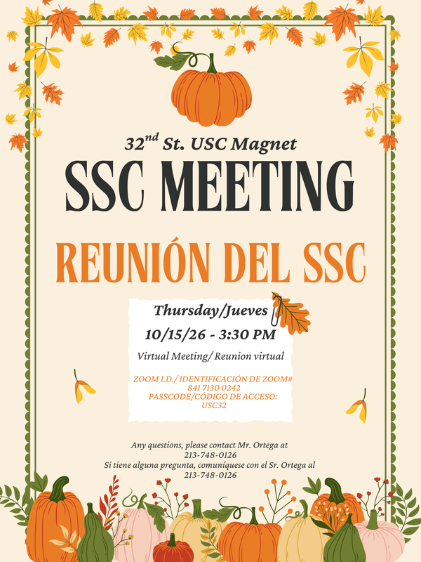 SSC Flyer with meeting information