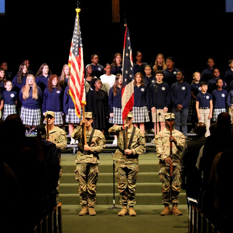 Color Guard with flags