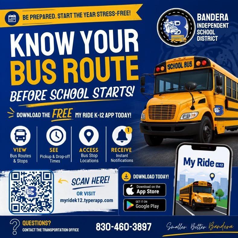 blue background bus k12app notification