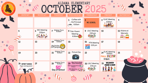 October Calendar of events