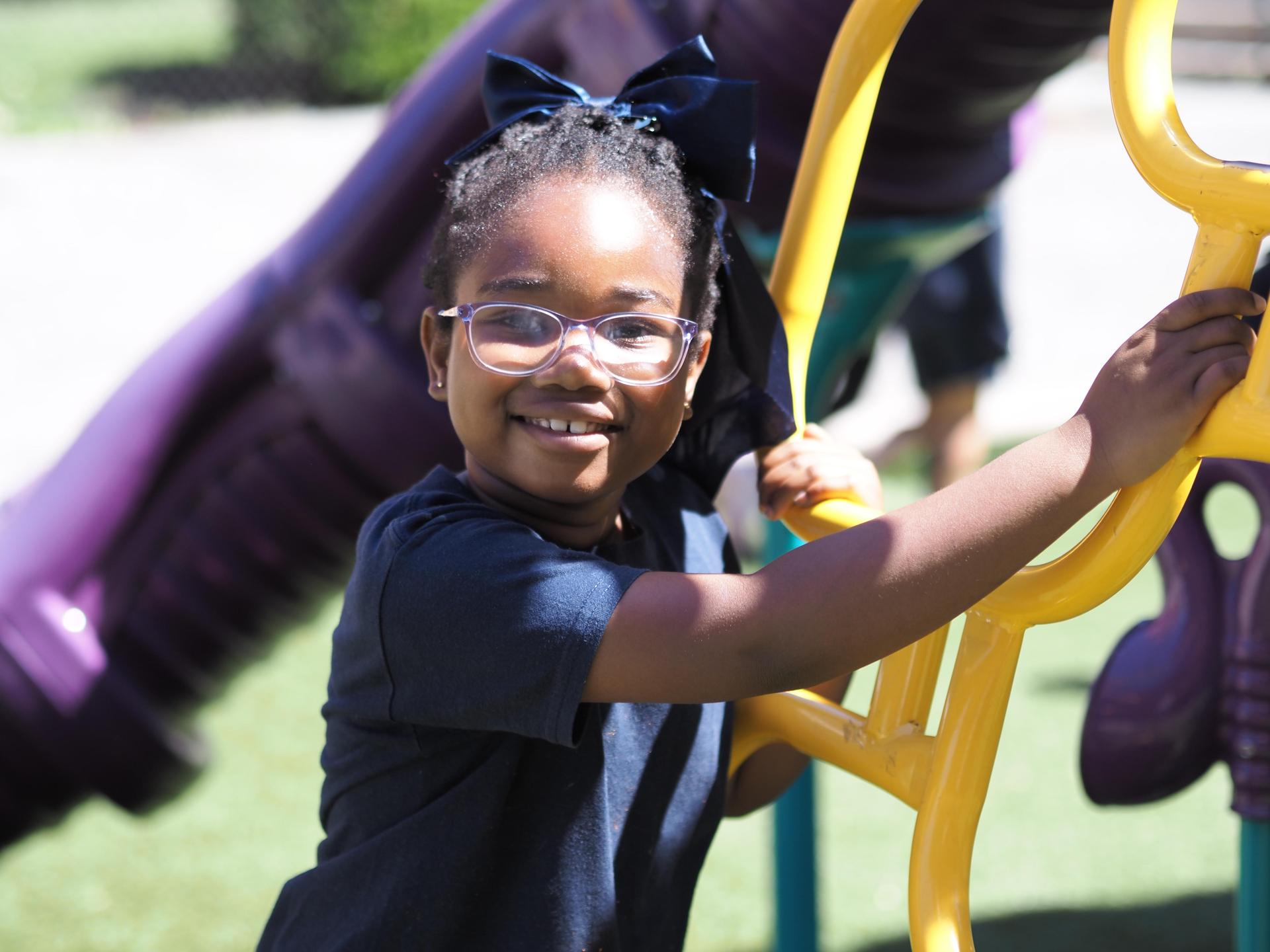 Kindergarten student on the playground
