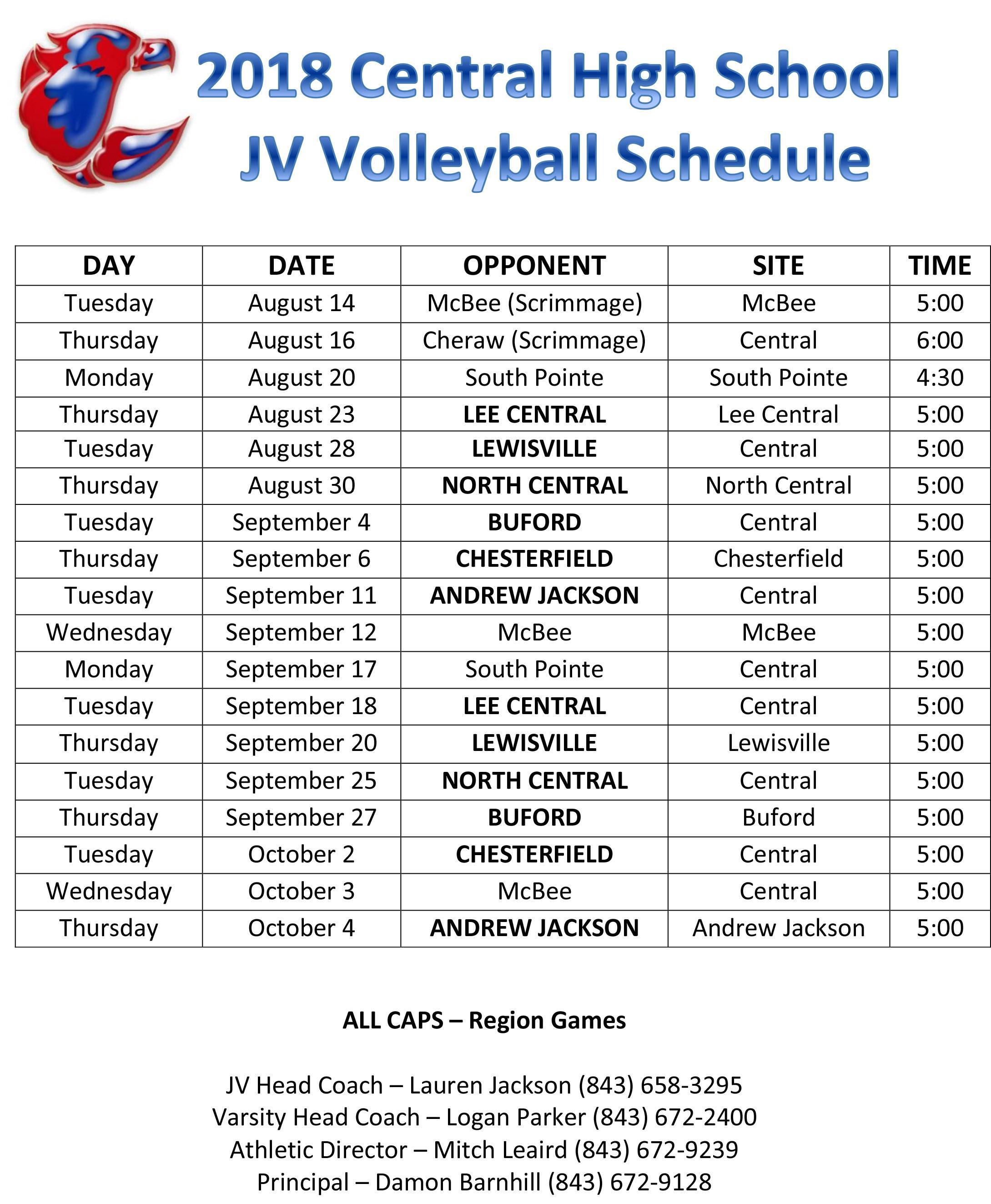 Volleyball Athletics Central High School