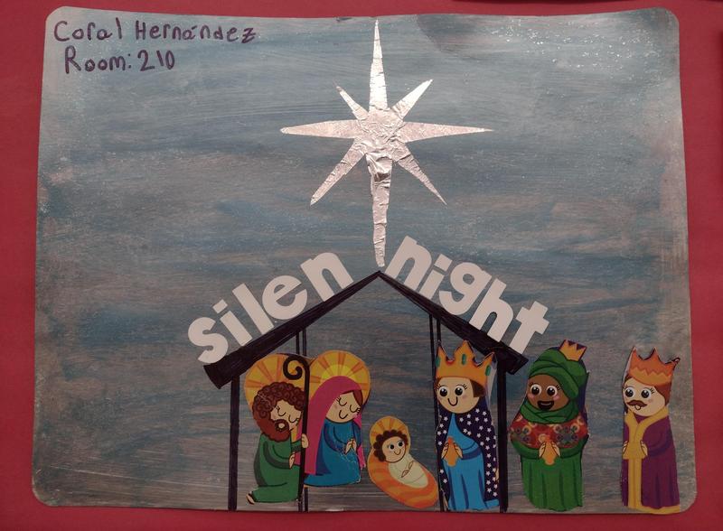 "Silent Night" collage art project