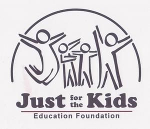 Image of stick figure kids and text that says Just for the Kids Education Foundation