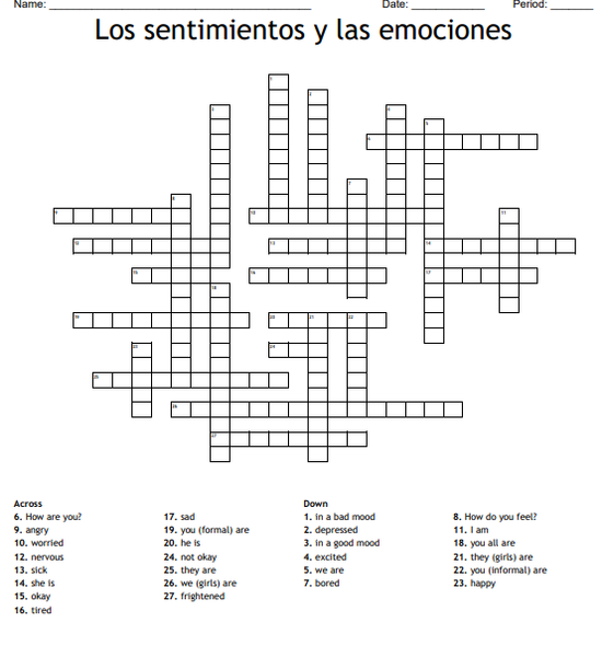 Los sentimientos Crossword.png
