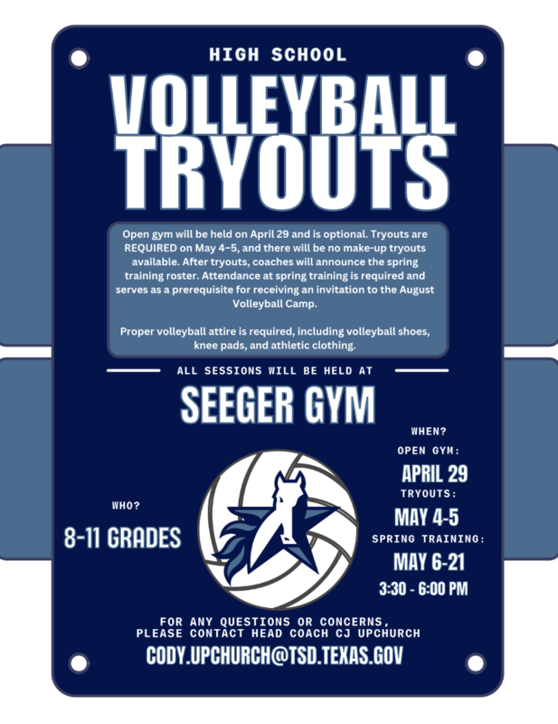 High School Volleyball Tryouts Announced
