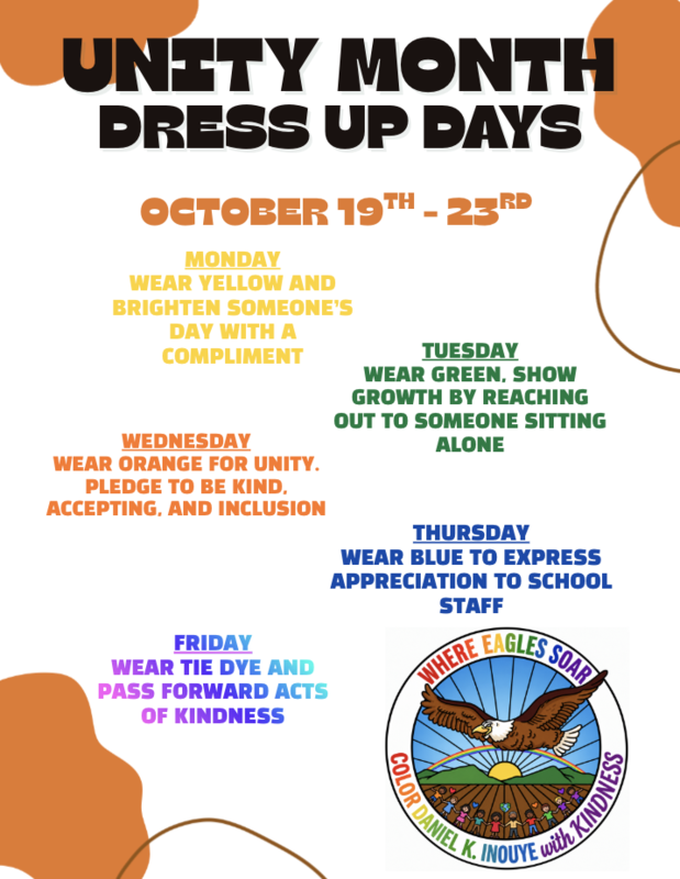 Unity Month Color Daniel K Inouye with Kindness Week Poster October 19-23, 2026