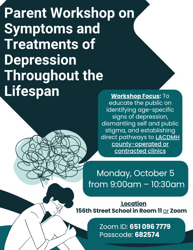 Parent Workshop on Monday, 10/5 from 9:00 am to 10:30 am in Hybrid Format